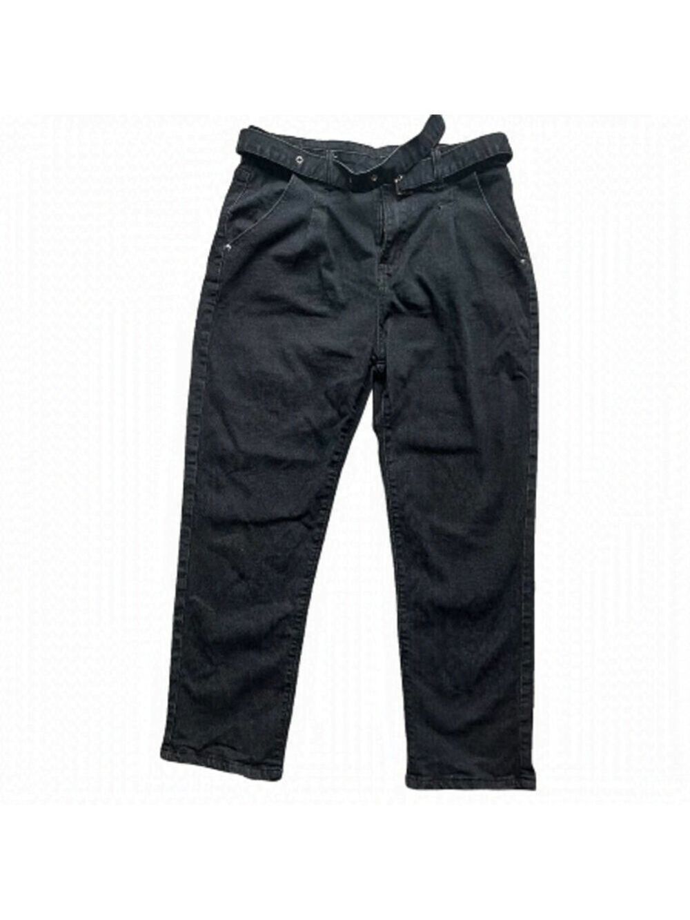 DAZY by Shein jeans high waisted boot cut belted  light black  Size XL